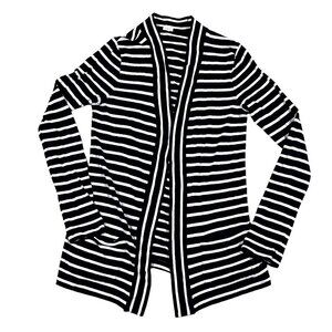 J.Crew Cardigan Sweater Womens Small Blue Striped Open Front